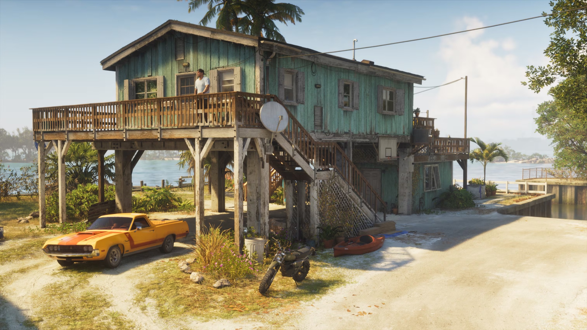 Safehouse exterior and parked vehicle